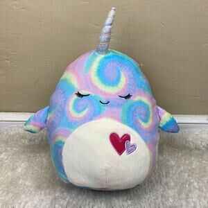 NWT Squishmallows Valentine's Day 2023 Ter Tie Die Narwhal 11" Plush